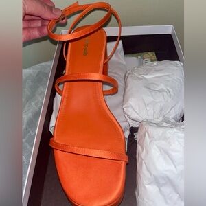 Brand new Larroudé clementine satin sandals